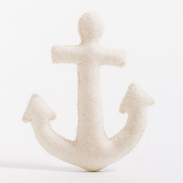 A Craftspring handmade white felt anchor ornament