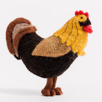 A Craftspring handmade felt sun salutation rooster ornament 
