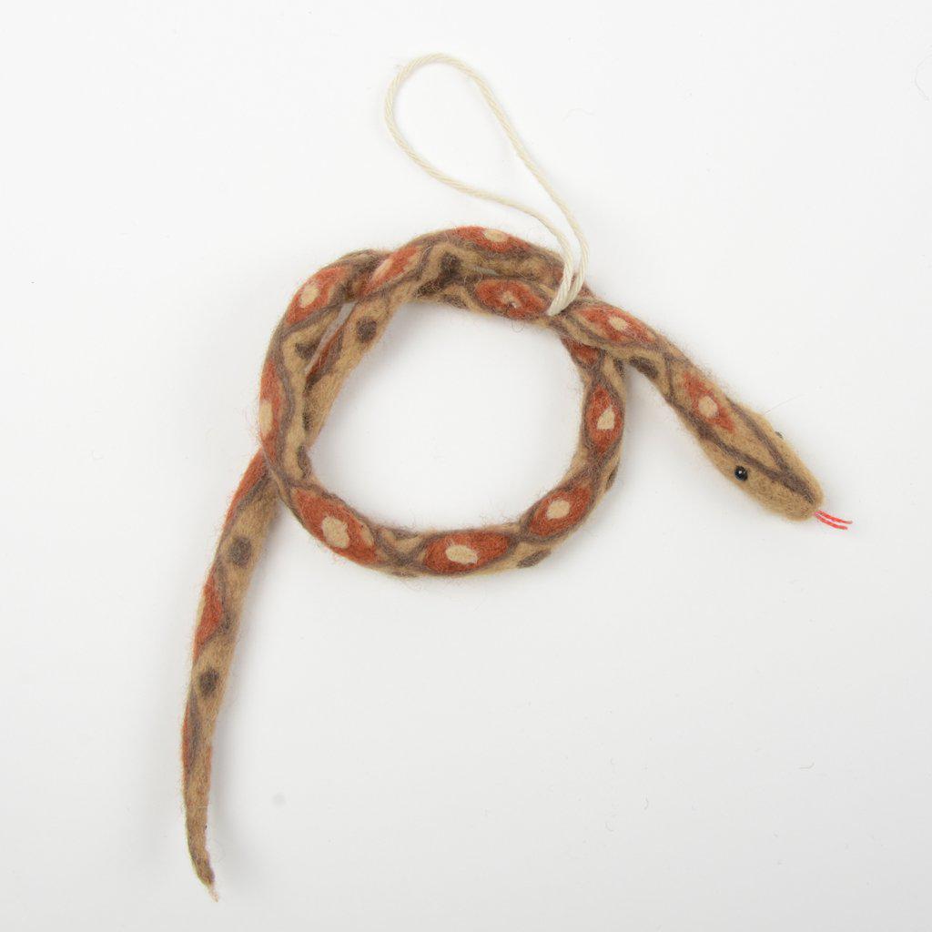 Dark Brown Diamond Snake Ornament