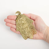 Filigree Etched Brass Hamsa Ornament