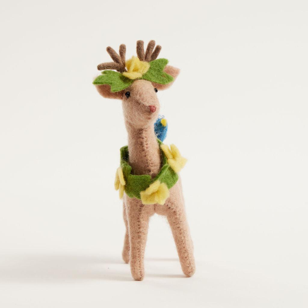 Gentle Springs Deer with Bird Friend Ornament