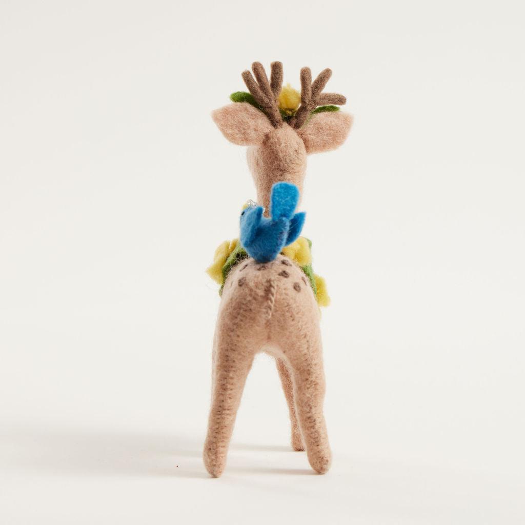 Gentle Springs Deer with Bird Friend Ornament