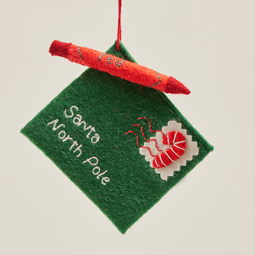 Green Letter to Santa Ornament