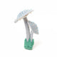 Gray-Blue Twin Ruffle Mushroom Ornament