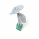Gray-Blue Twin Ruffle Mushroom Ornament