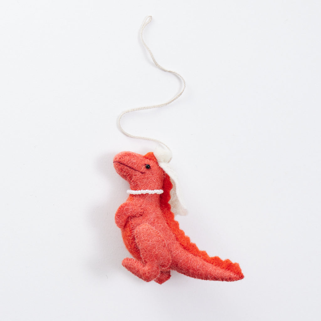 Happy Coral T-Rex Bride Ornament