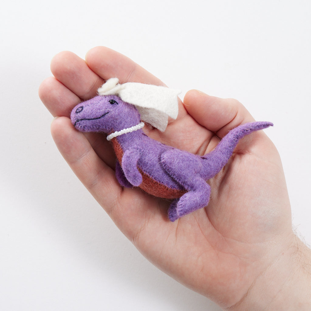 Happy Purple T-Rex Bride Ornament