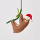 Lazy Santa Sloth Ornament
