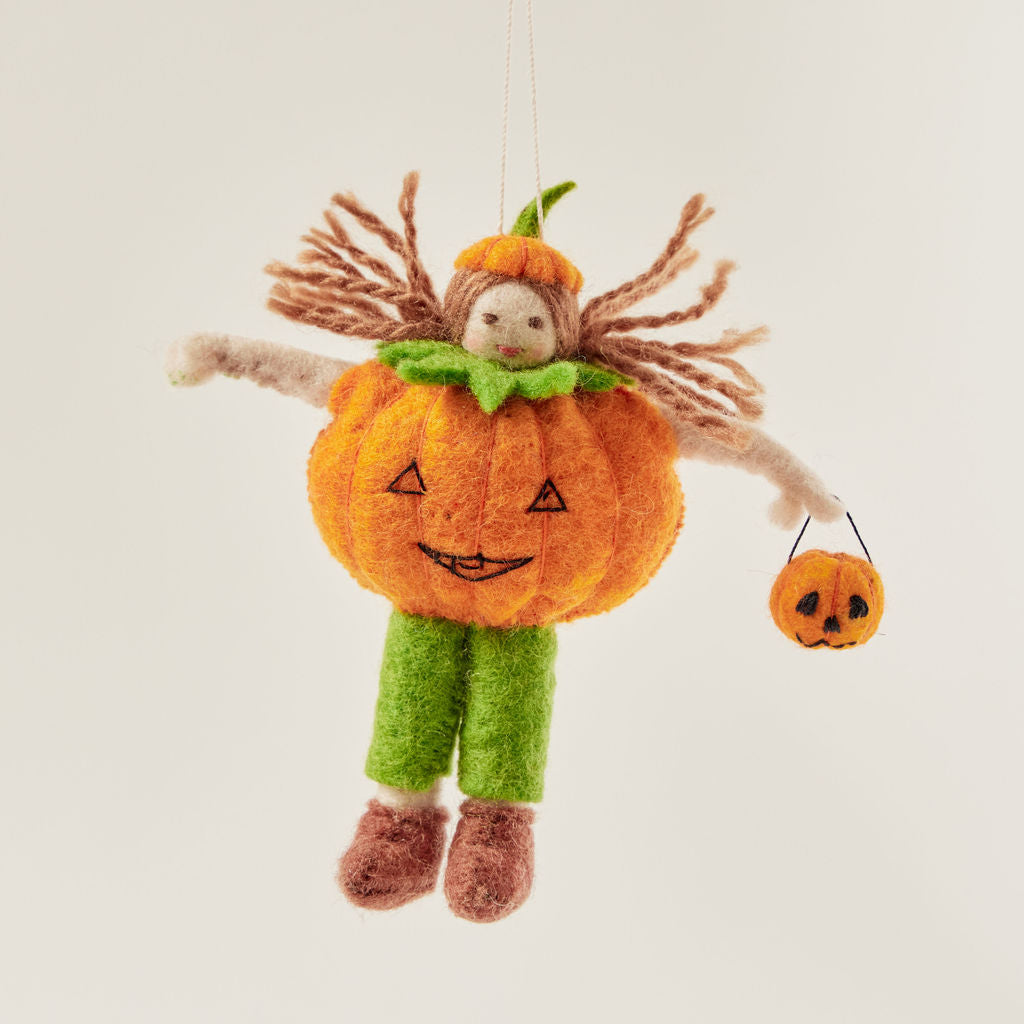 Pumpkin Trick-or-Treater Ornament
