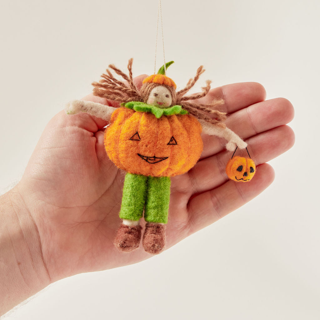 Pumpkin Trick-or-Treater Ornament