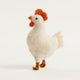 Plump white felt chicken ornament – handcrafted wool decor for spring or rustic kitchens
