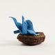 Needle-felted bluebird ornament with nest and eggs – handmade wool spring decor gift for bird lovers and new parents.