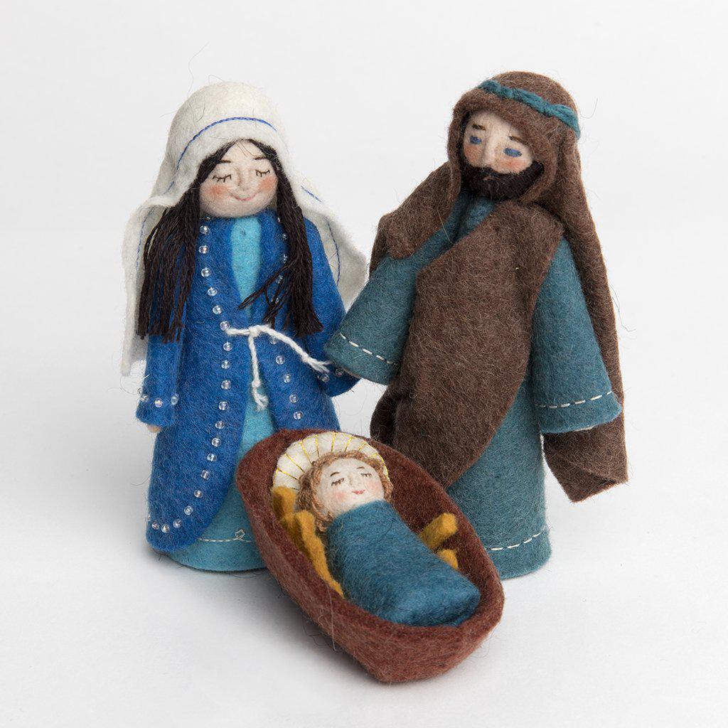 A Craftspring handmade felt Holy Family nativity set 