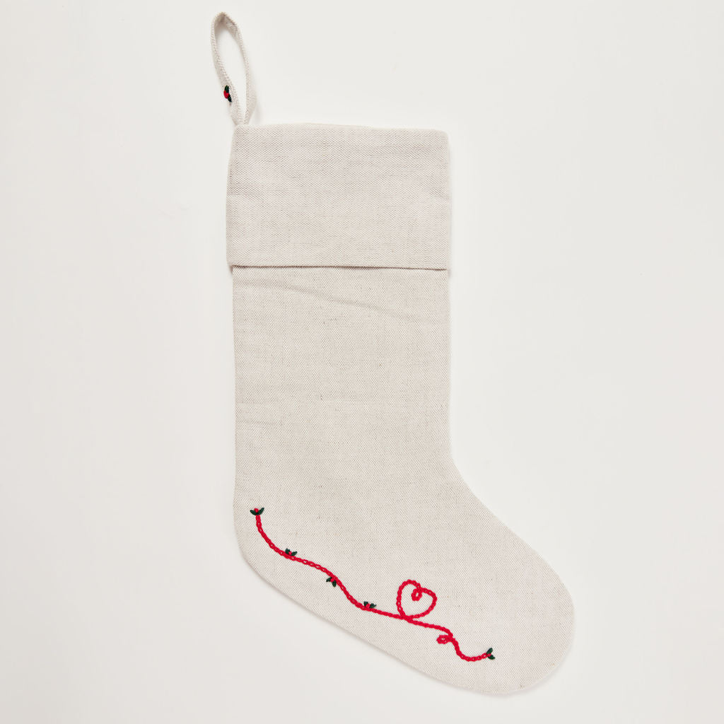 Merry Linen Stocking