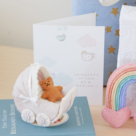 Teddy Baby Carriage Ornament