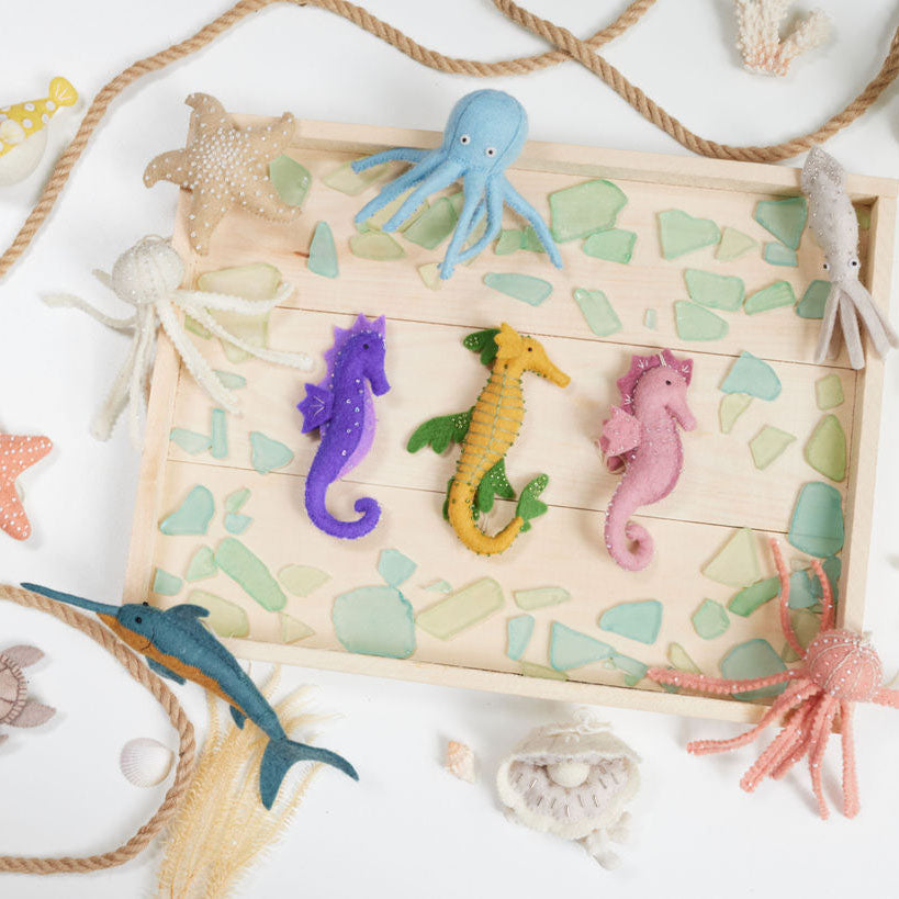 Purple Seahorse Ornament