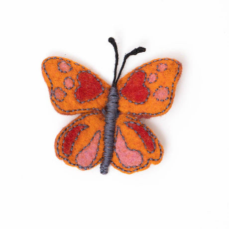 Orange Hearts-A-Flutter Butterfly Ornament