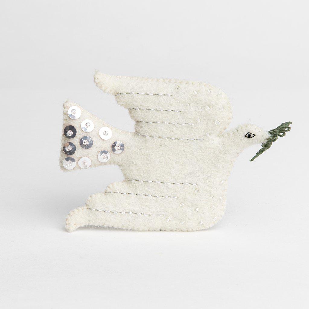 A Craftspring handmade felt dove ornament 