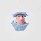 Pink Hatchling in Blue Shell Ornament