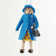 Queen Elizabeth II felt ornament wearing royal blue coat and hat, with black handbag and detailed embroidery. Handmade wool Christmas ornament honoring British royalty. Fair trade and ready to hang.