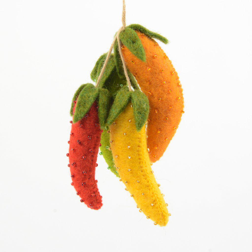 Large Rainbow Chili Pepper Bundle Ornament