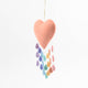 Pastel Rainbow Drop Heart Ornament