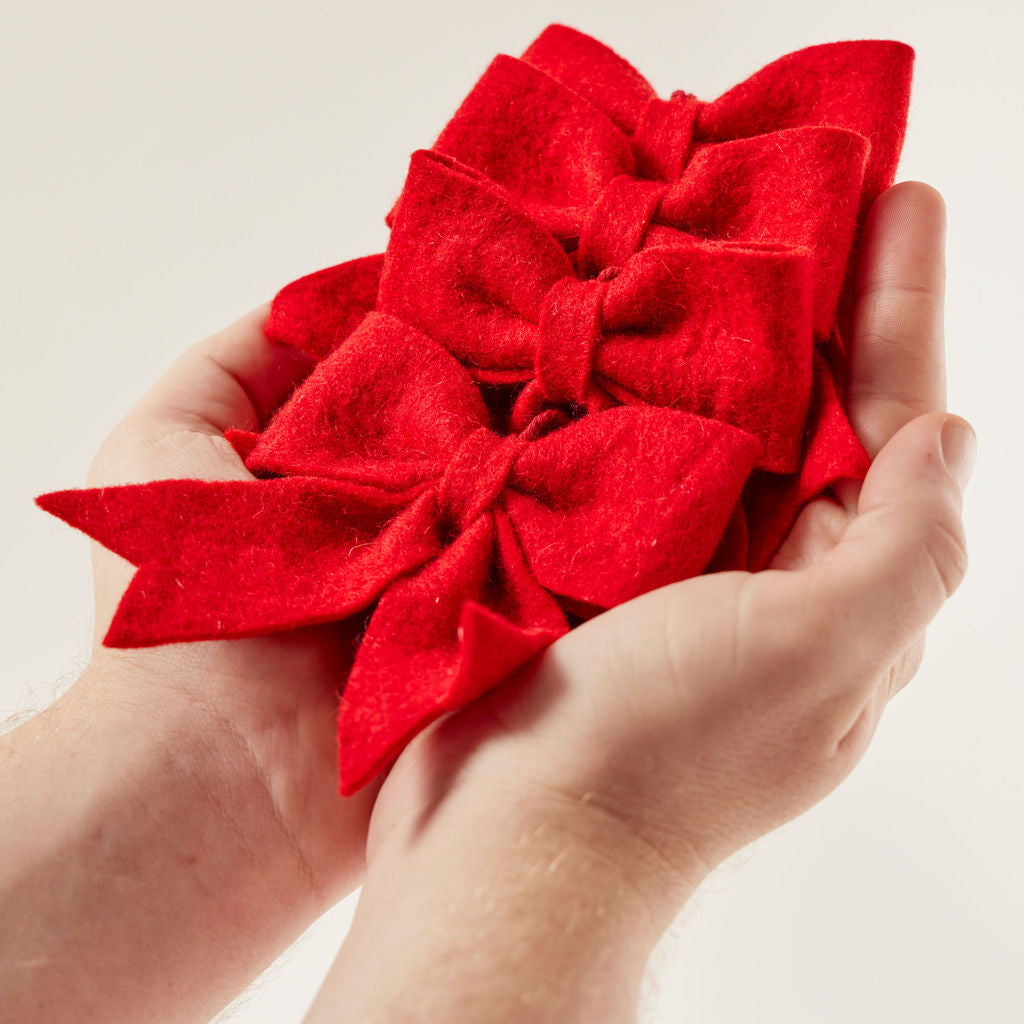 Red Bow Ornaments Set of 4