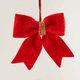 Red Bow with Beads Ornaments - Set of 4
