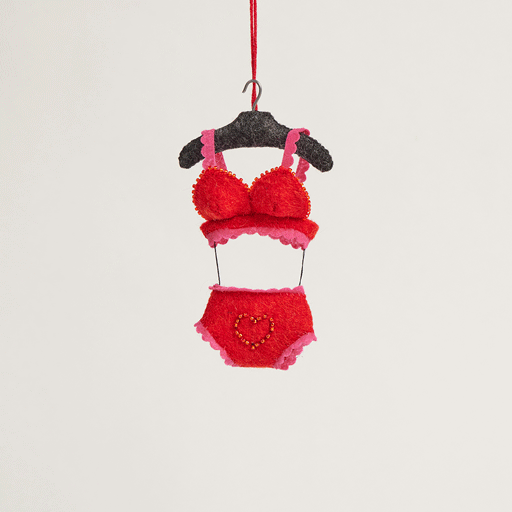 Red Heart Lingerie Set Ornament