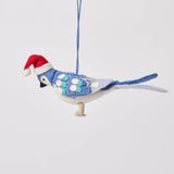 Santa Blue Jay Ornament