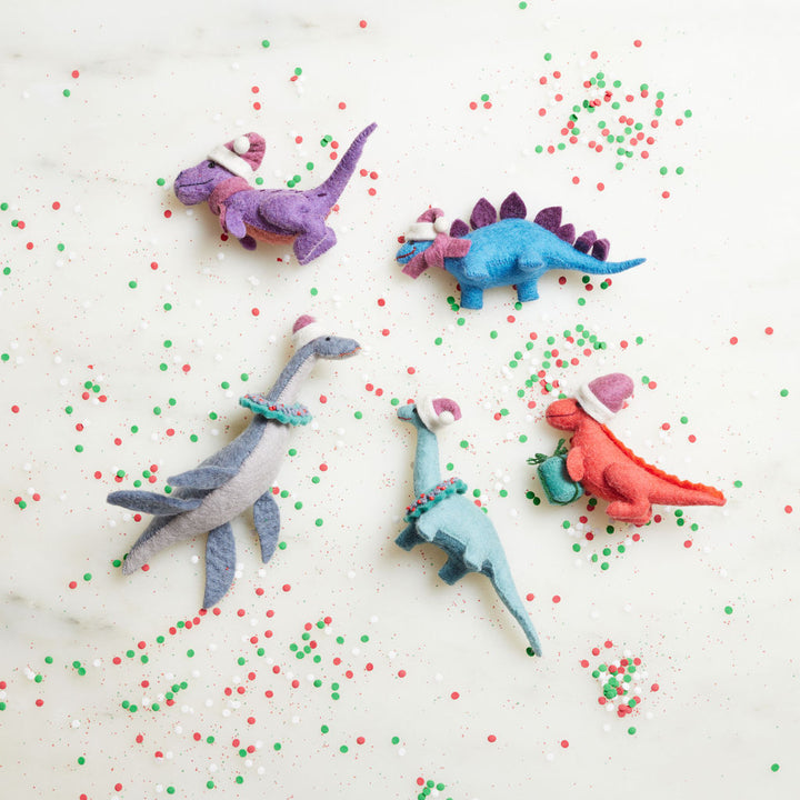 Christmas Ready Santa Stegosaurus Ornament