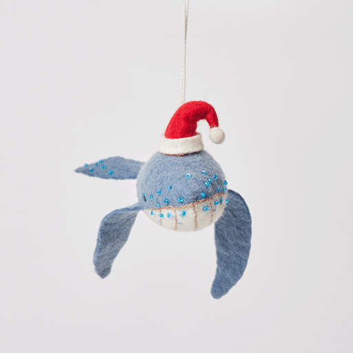Happy Santa Humpback Ornament