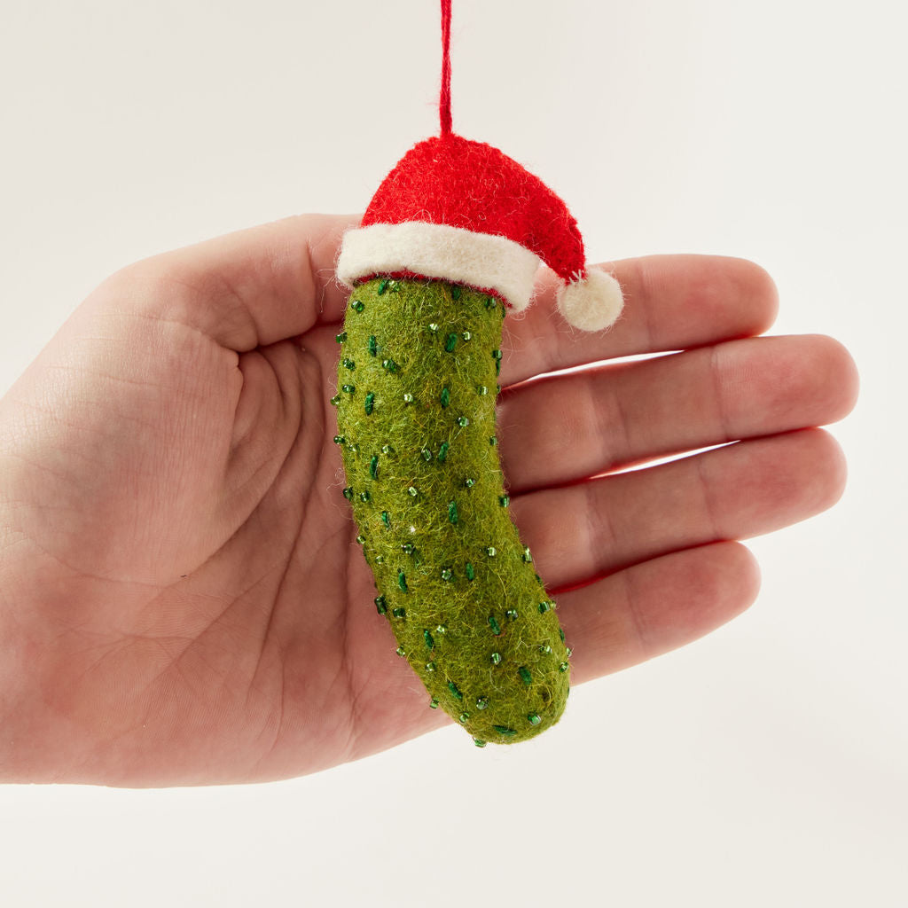 Santa Pickle Ornament