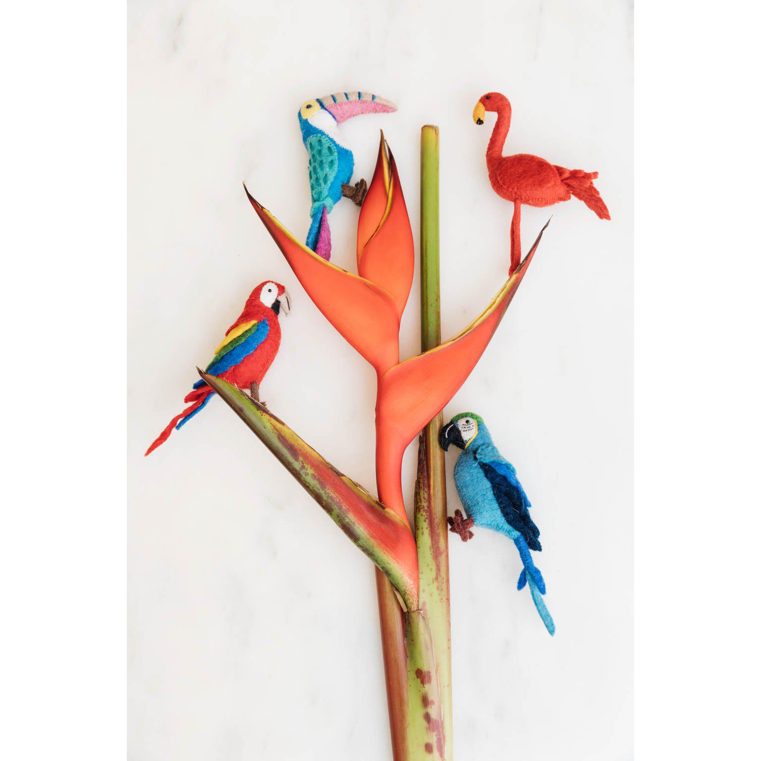 Red Voice of the Forest Parrot Ornament