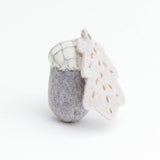Silver Snow Little Acorn Ornament