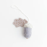 Silver Snow Little Acorn Ornament