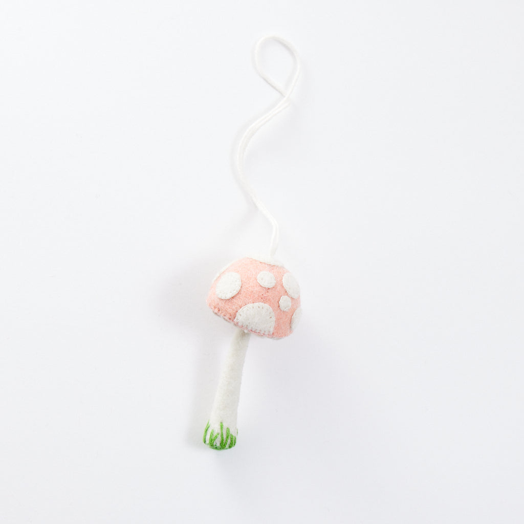 Small Pink Lady Mushroom Ornament