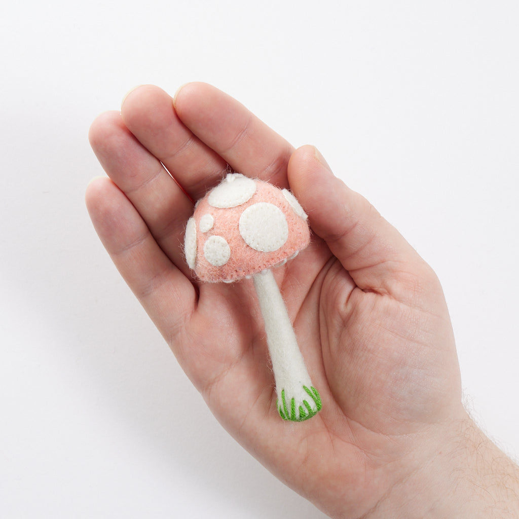 Small Pink Lady Mushroom Ornament
