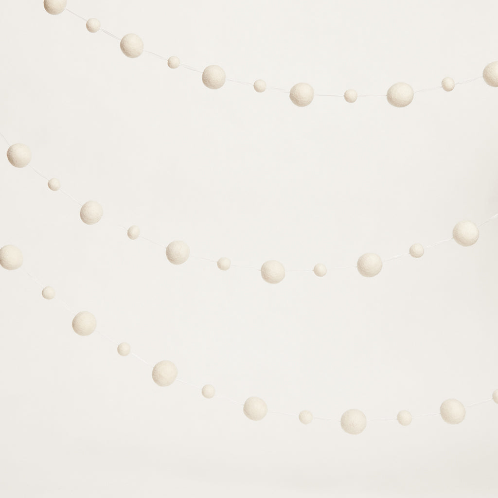 Snowy White Holiday Ball Garland