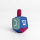 A Craftspring handmade blue green and magenta felt dreidel ornament