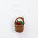 Eco-conscious felt ornament with strawberries and caterpillar, perfect for food lovers