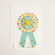 Bright and cheerful felt Super Star Ribbon Badge – a handcrafted teacher appreciation gift with gold embroidery.

