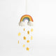 A Craftspring handmade felt twinkle star rainbow ornament with strings of hanging yellow stars