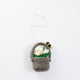 Fair trade felt chamomile basket ornament handmade in Kyrgyzstan from merino wool