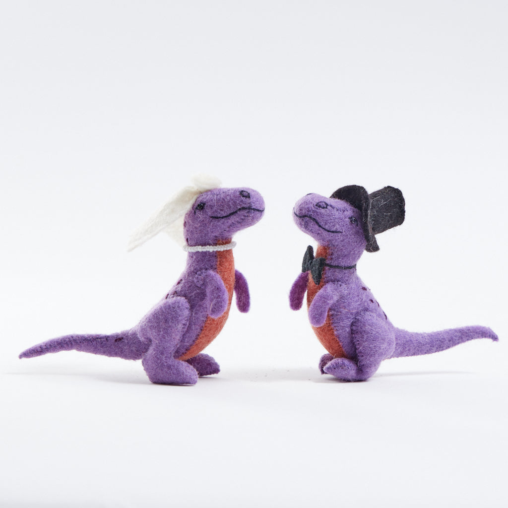 Happy Purple T-Rex Bride Ornament