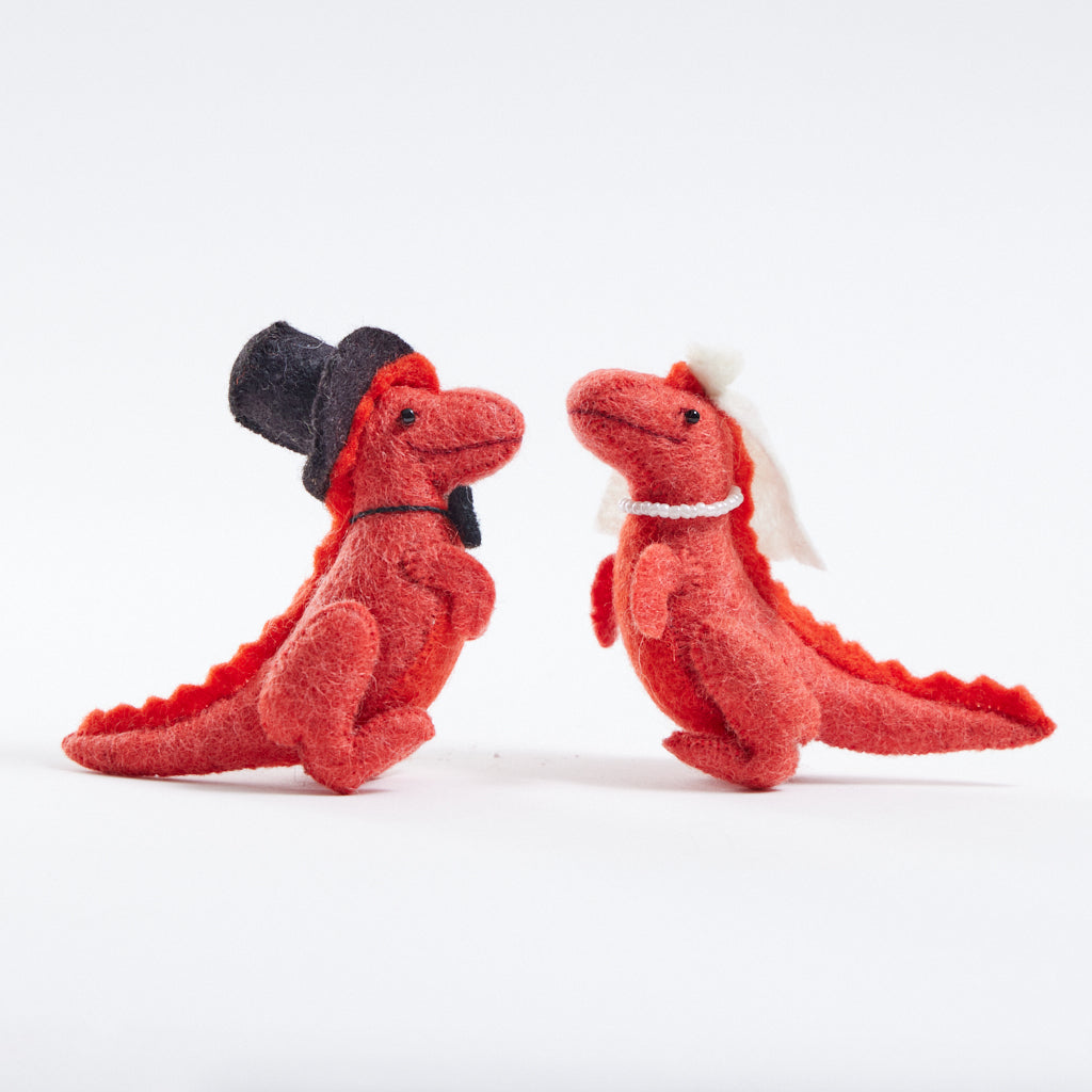 Happy Coral T-Rex Bride Ornament