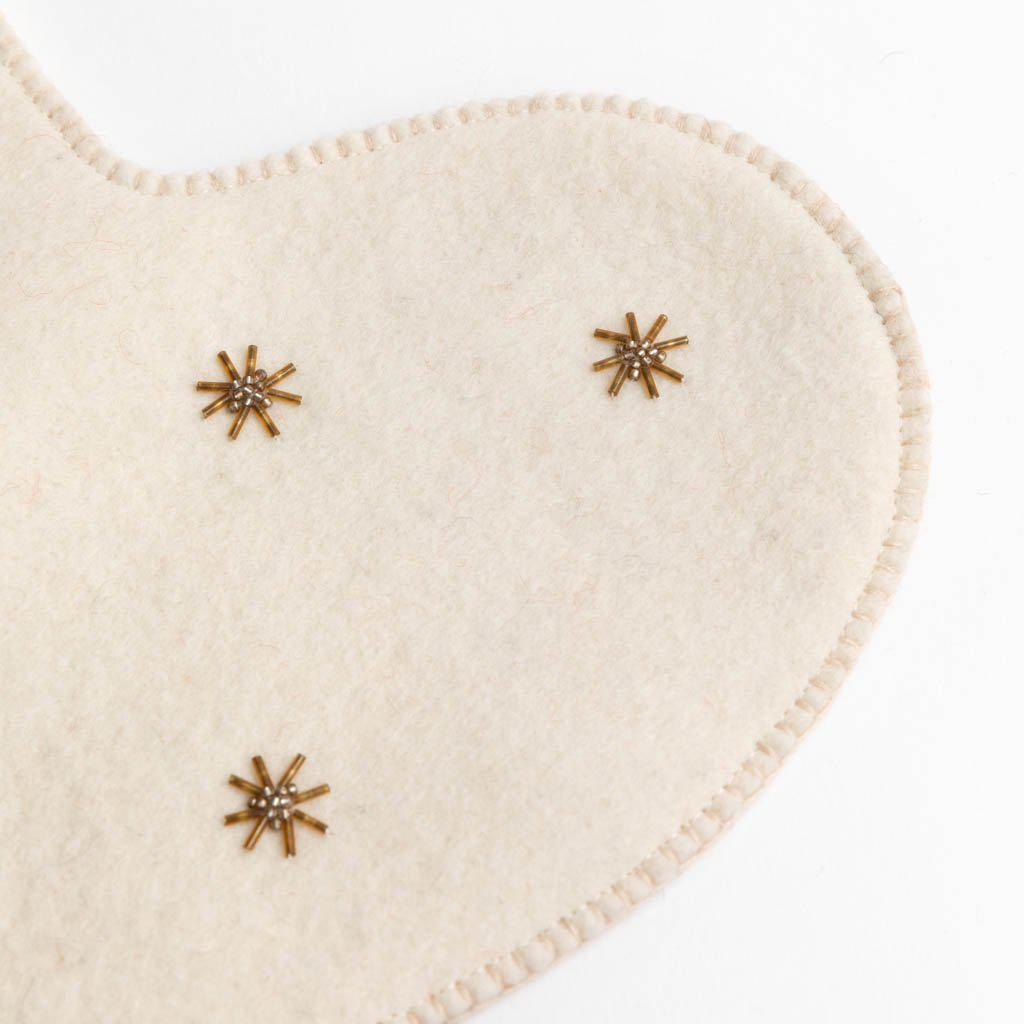 White Festive Holly Stocking