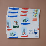 Snowman Snow Globe Wrapping Sheets Set of 3