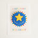 Felt You’re a Star badge with embroidered star and message, handmade from wool. Perfect recognition gift for teachers, friends, or coworkers.