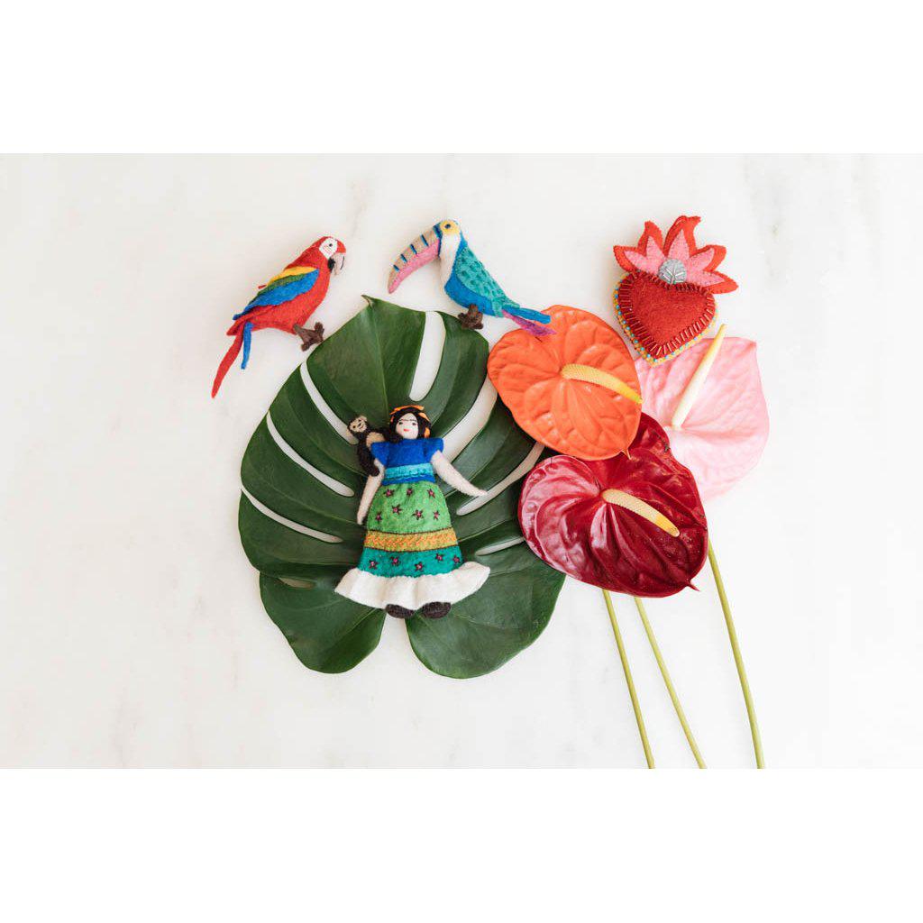 Red Voice of the Forest Parrot Ornament